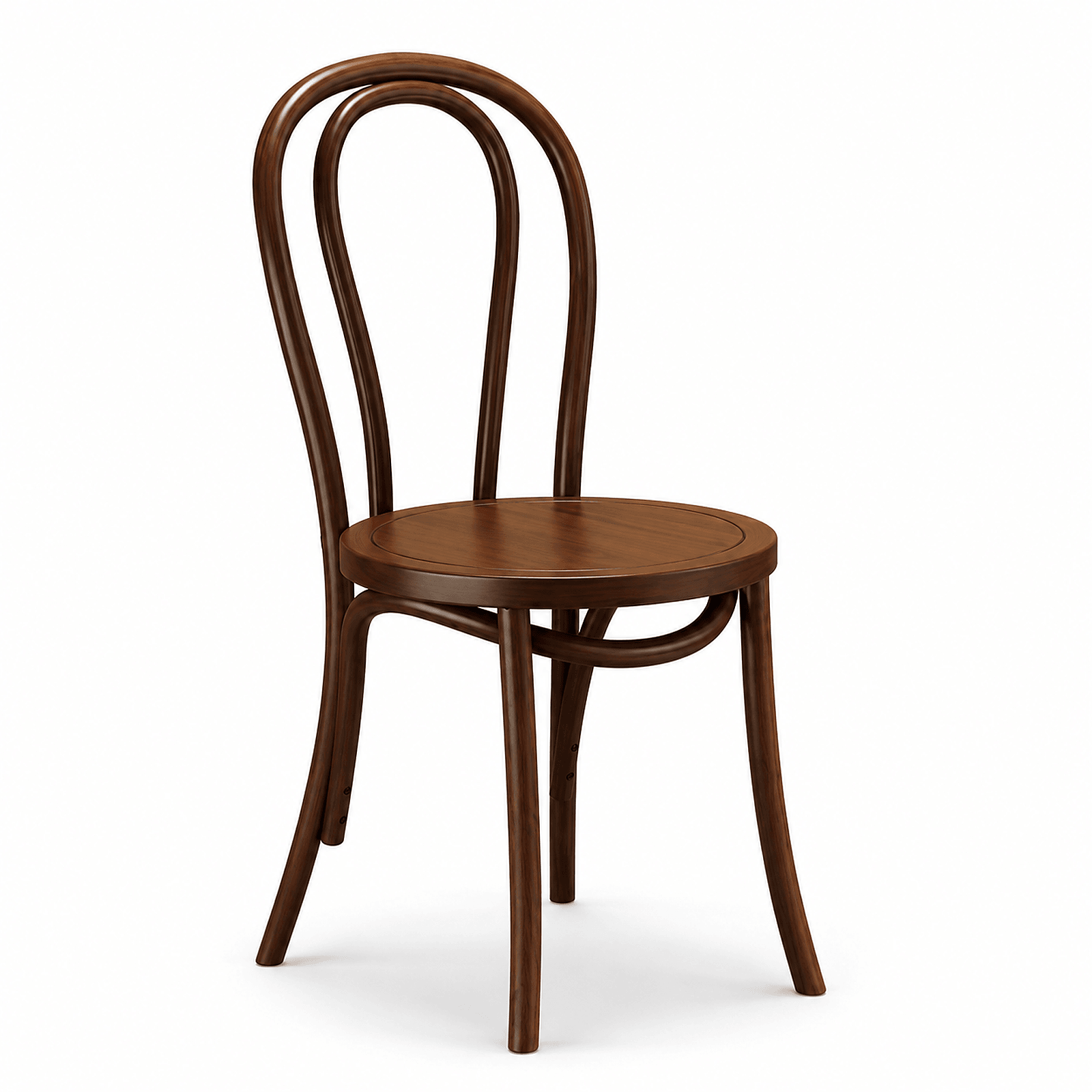 Walnut-tone curved-back cafe chair