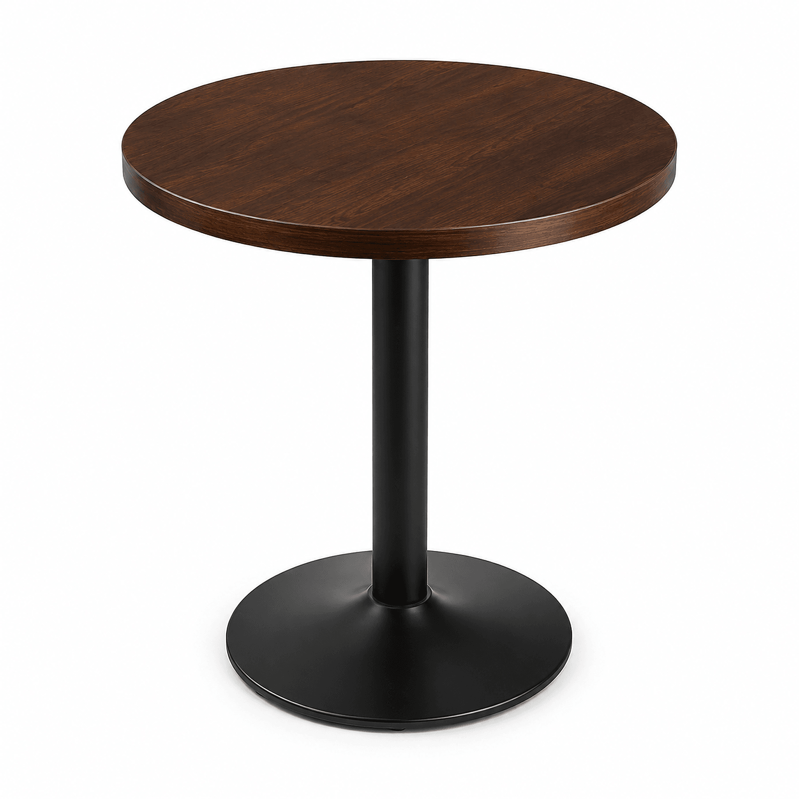 Round cafe table with dark pedestal base